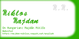 miklos majdan business card